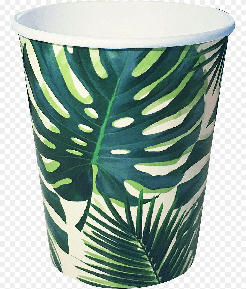 Tropical Palm Leaf Paper Cups Gobelets Tropical, Pottery, Art, Porcelain, Cup Png