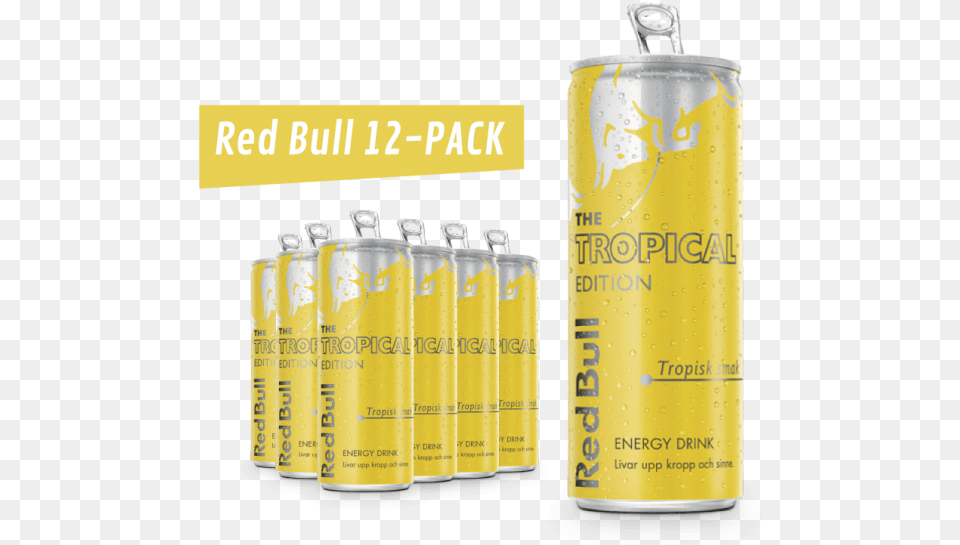 Tropical Red Bull Transparent Transparent Red Bull Tropical, Can, Tin Png Image