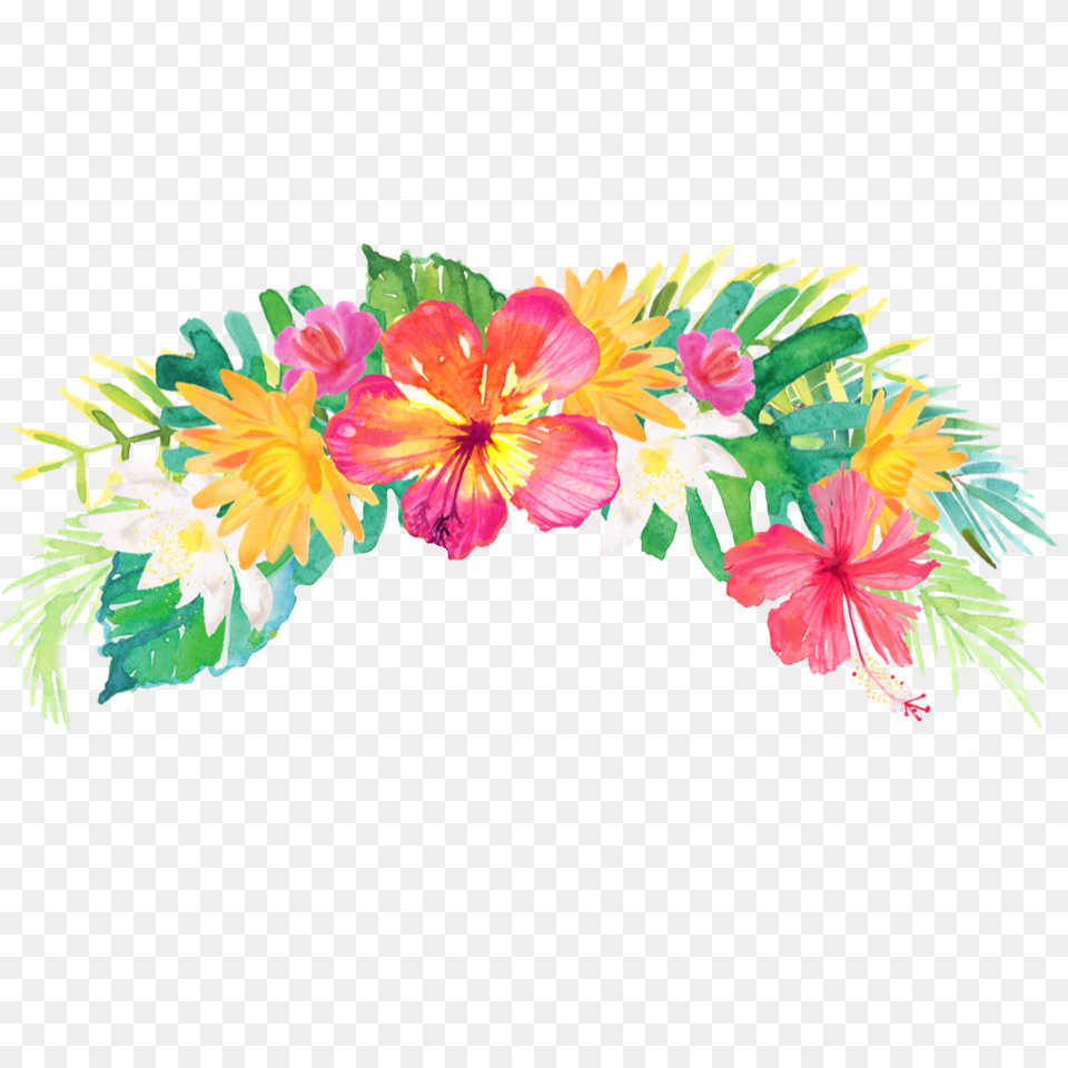 Tropical Summer Palm Flowers Flowercrown Headband Stick, Accessories, Flower, Flower Arrangement, Plant Free Transparent Png