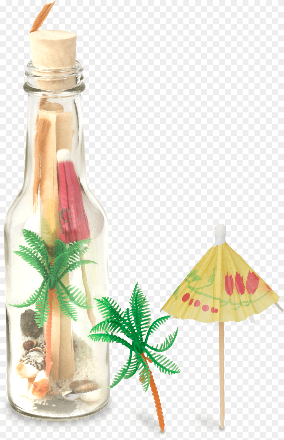 Tropical Theme Message Bottle Wedding Invitation Png Image