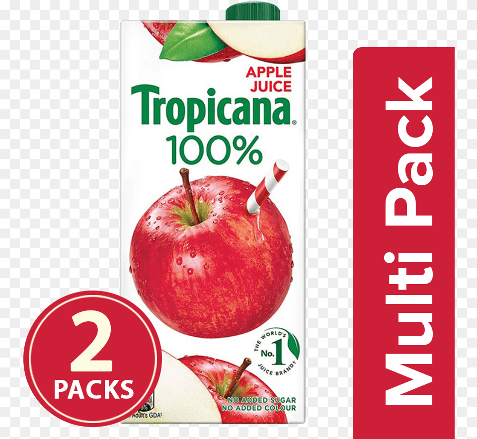 Tropicana 100 Apple Juice 2x1 L Multipack Dairy Milk Silk Pack, Food, Fruit, Plant, Produce Png Image