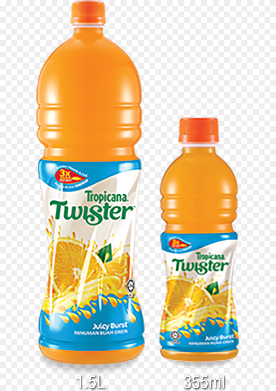 Tropicana Twister Juicy Burst Orange Twister Juice, Beverage, Orange Juice, Bottle, Shaker Free Transparent Png