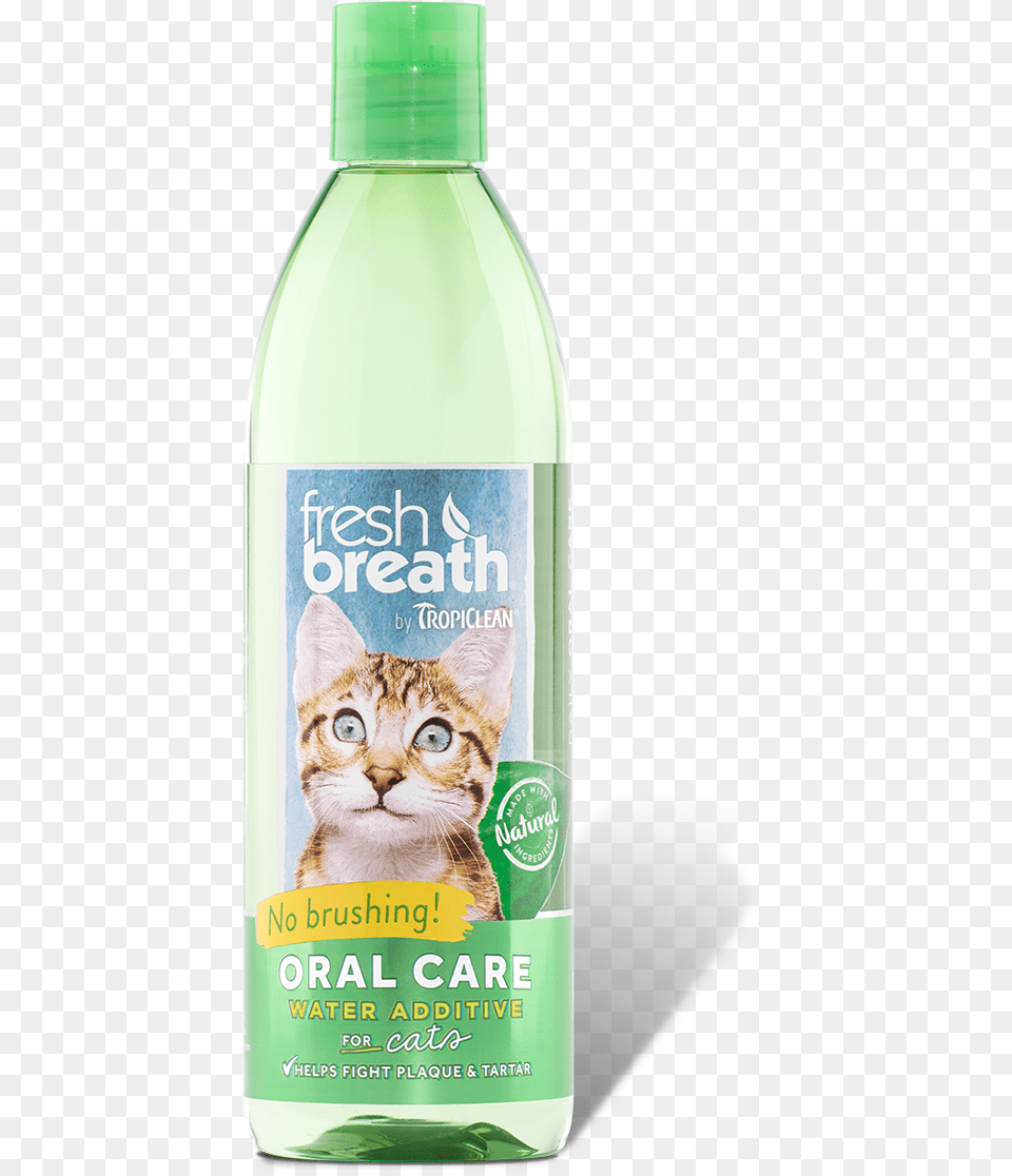 Tropiclean Fresh Breath Oral Care Water Additive, Bottle, Animal, Cat, Mammal Png Image