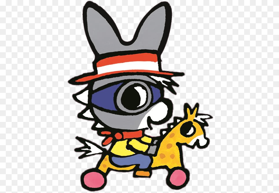 Trotro On His Toy Horse, Cartoon Png Image