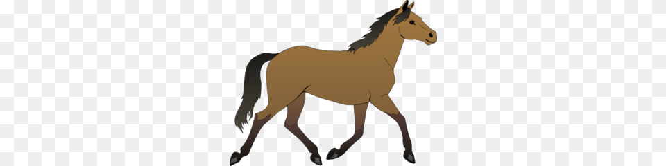 Trotting Brown Horse Clip Art, Animal, Colt Horse, Mammal Png