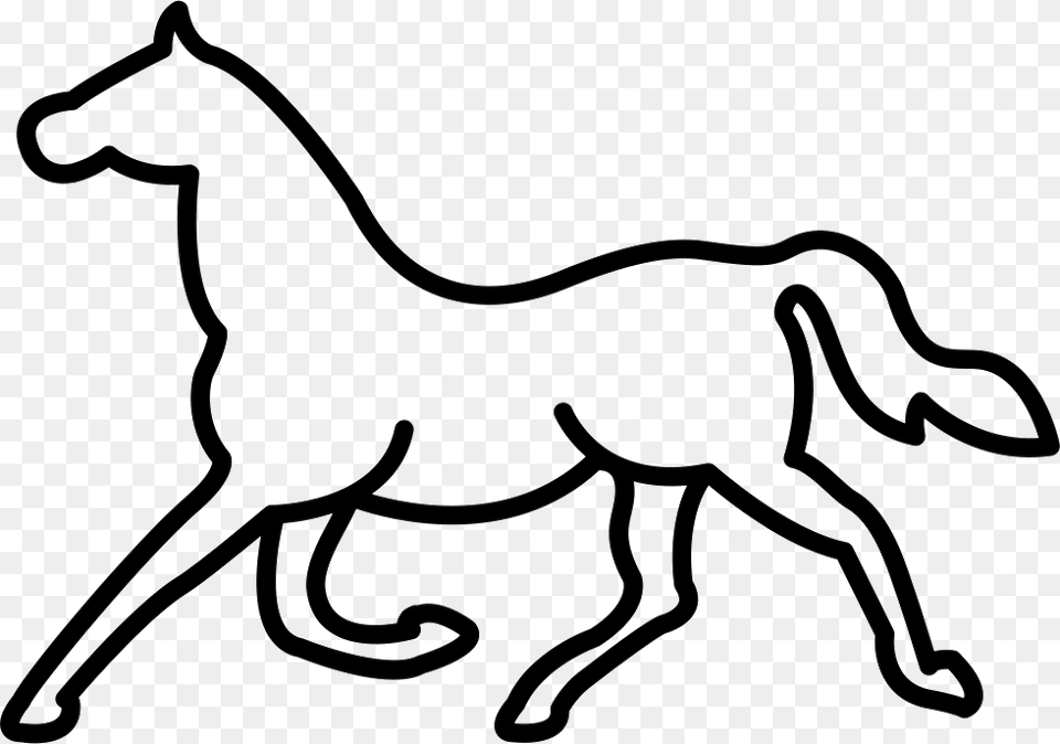 Trotting Horse Outline Portable Network Graphics, Stencil, Animal, Colt Horse, Mammal Free Png Download