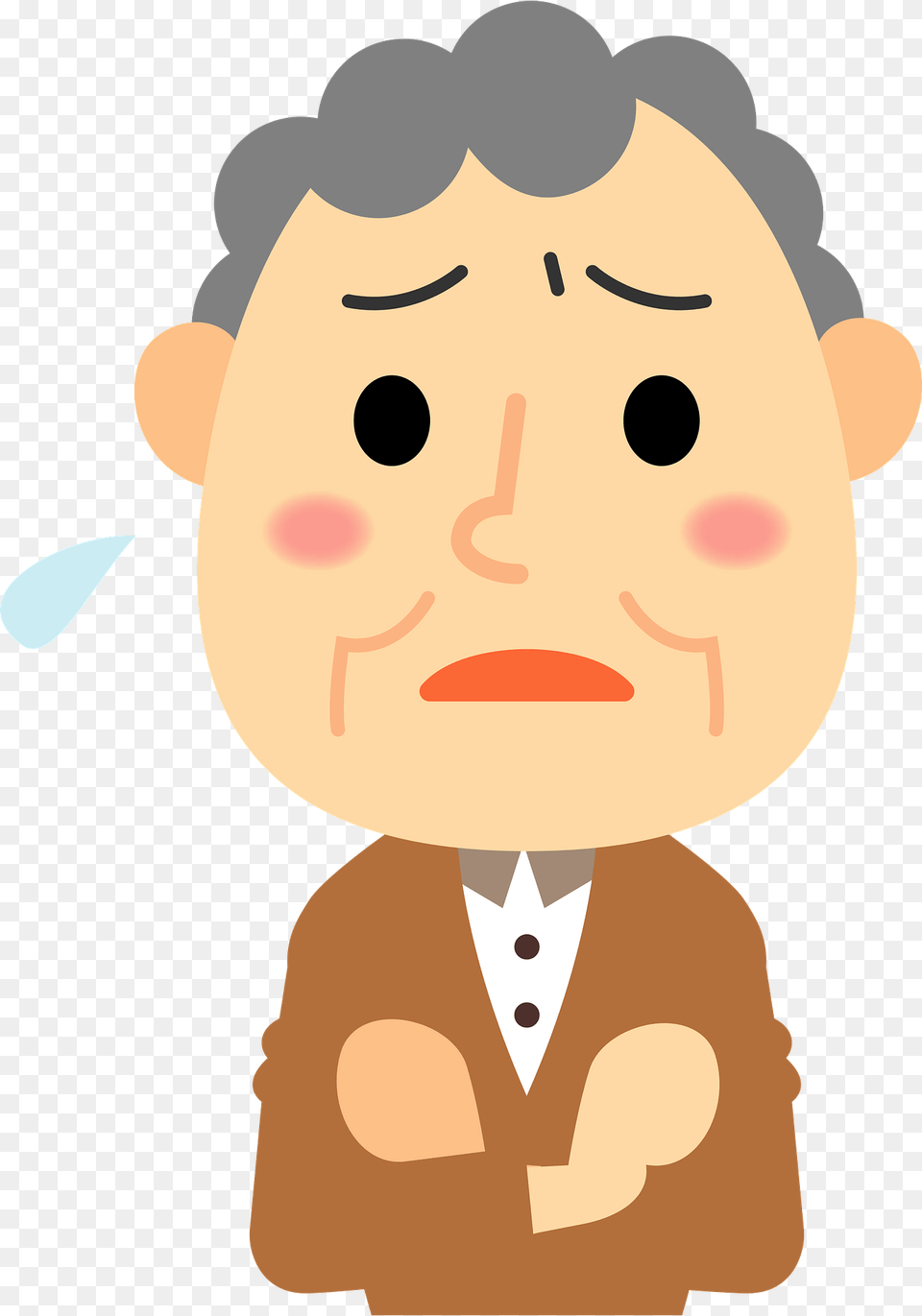 Troubled Old Man Clipart, Cutlery, Fork, Baby, Person Png Image