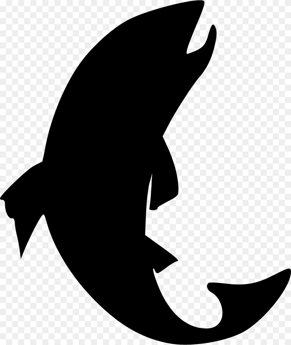 Trout Silhouette, Animal, Fish, Sea Life, Shark Free Png