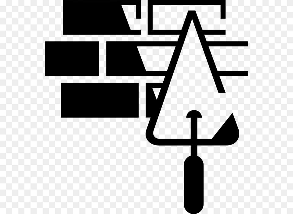Trowel Vector Brick Cartoon Brick And Trowel Black And White, Gray Png Image