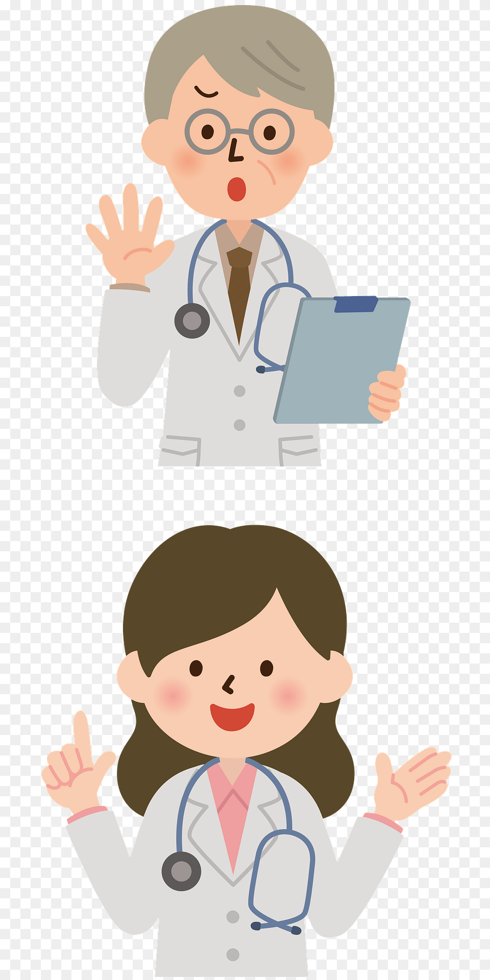 Troy And Melanie Medical Doctors Man And Woman Clipart, Clothing, Coat, Baby, Lab Coat Png Image