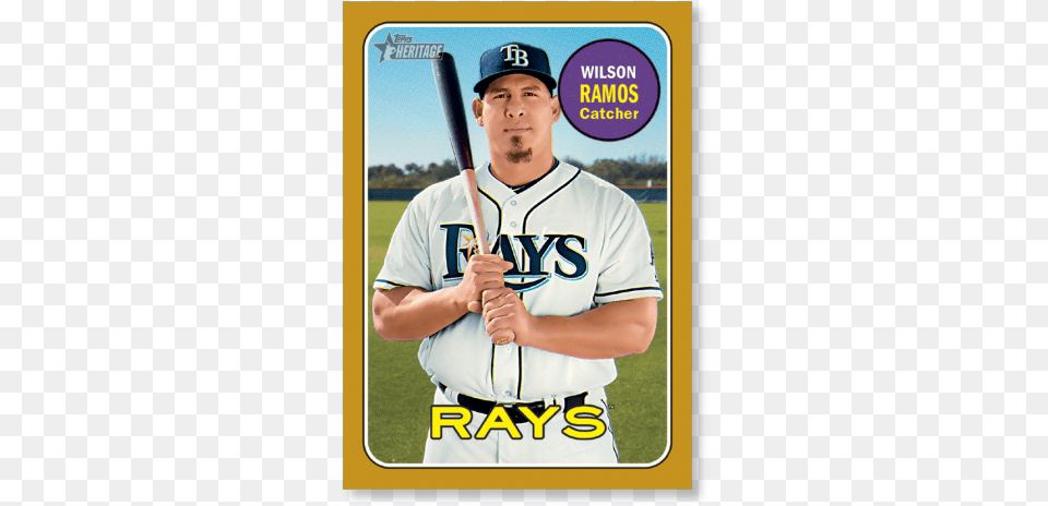 Troy Ramos 2018 Topps Heritage Baseball Base Poster Tampa Bay Rays, Team Sport, People, Person, Sport Png Image