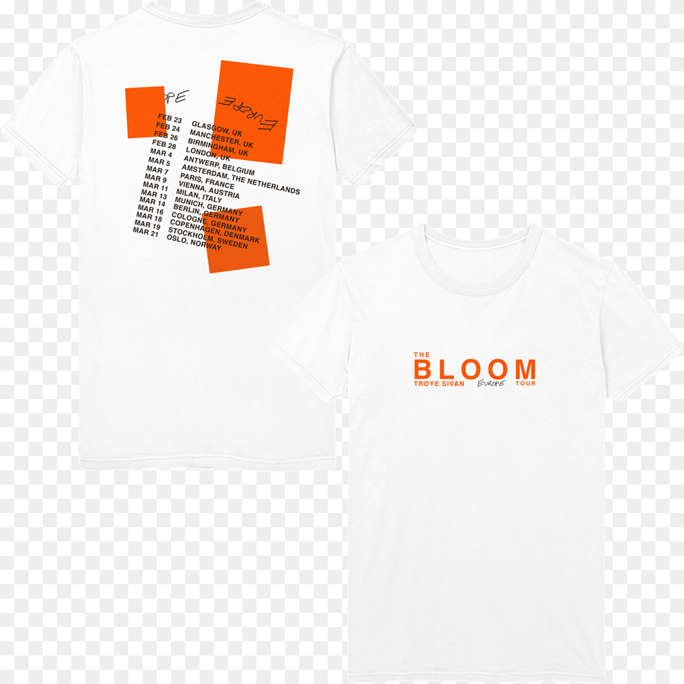 Troye Sivan Bloom Europe Merch, Clothing, T-shirt, Shirt Png Image