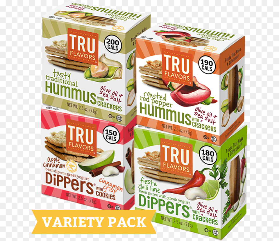 Tru Flavors Snack Pack Variety Pack, Bread, Food, Box Free Transparent Png