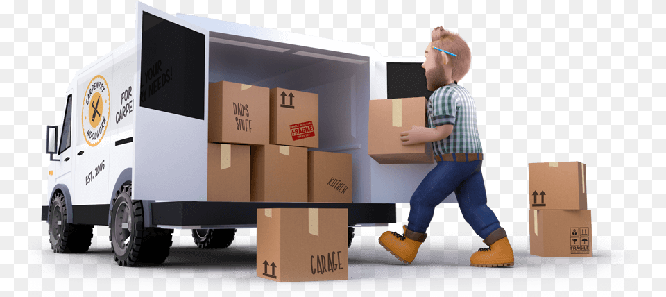Truck, Package, Box, Cardboard, Carton Free Transparent Png