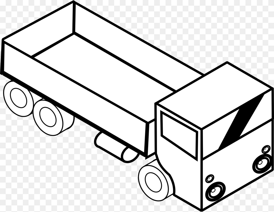 Truck Clipart Black And White Clipart Toy Truck Drawing, Bulldozer, Machine, Transportation, Vehicle Free Png Download