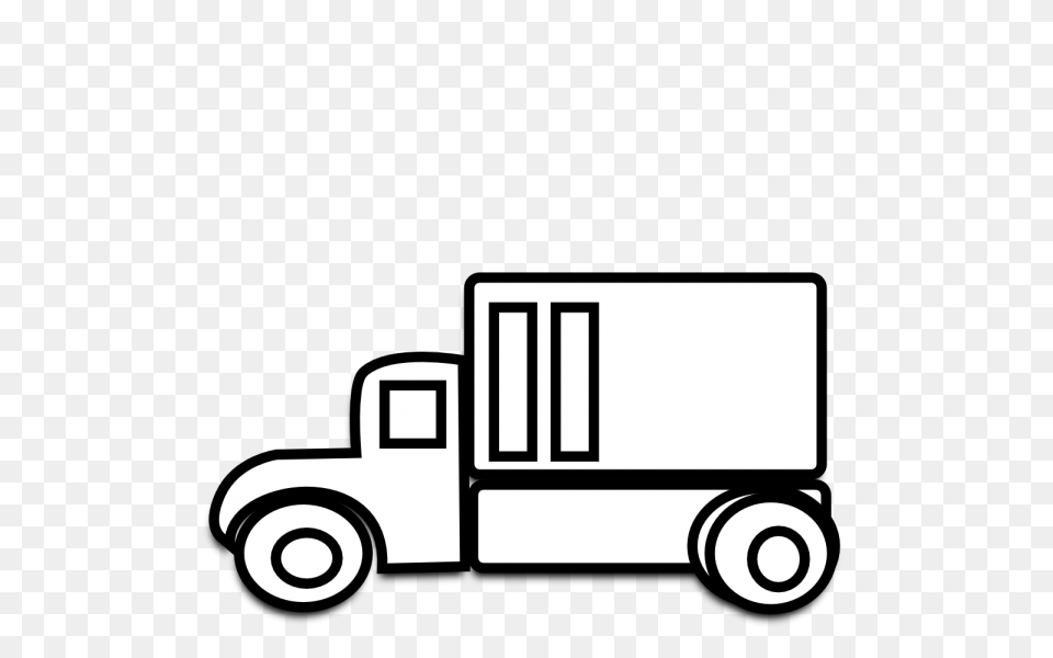 Truck Clipart Black And White Nice Clip Art, Moving Van, Transportation, Van, Vehicle Free Transparent Png