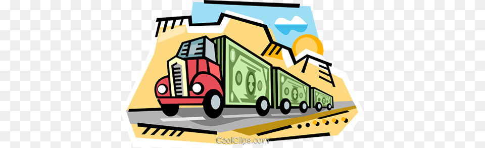 Truck Clipart Money, Neighborhood, Trailer Truck, Transportation, Vehicle Free Transparent Png