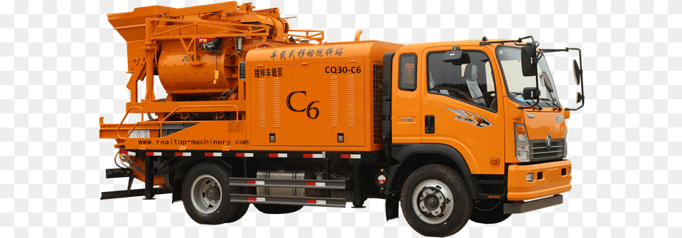 Truck Concrete Mixer Pump Truck Mounted Concrete Mixing Trailer Truck, Transportation, Vehicle, Person Png Image
