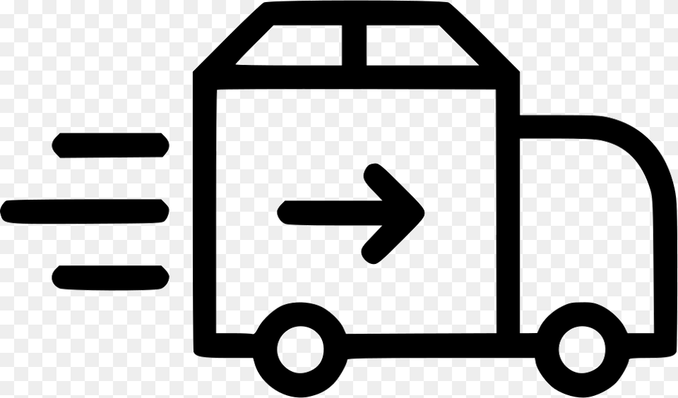 Truck Delivery Shipping Van Import Arrow Delivery Icon White, Stencil, Device, Grass, Lawn Png