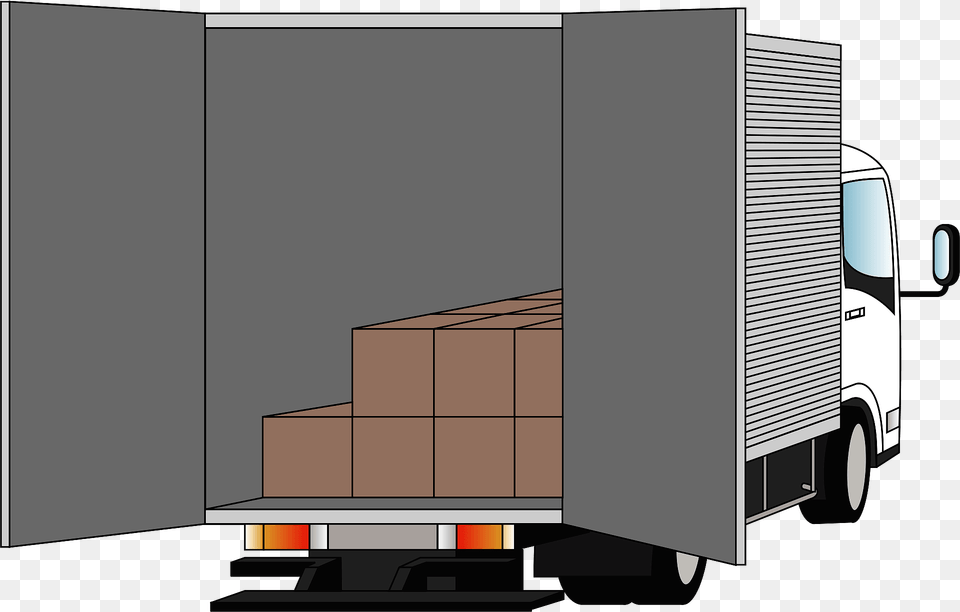 Truck Is Being Loaded With Boxes Clipart, Moving Van, Transportation, Van, Vehicle Free Png
