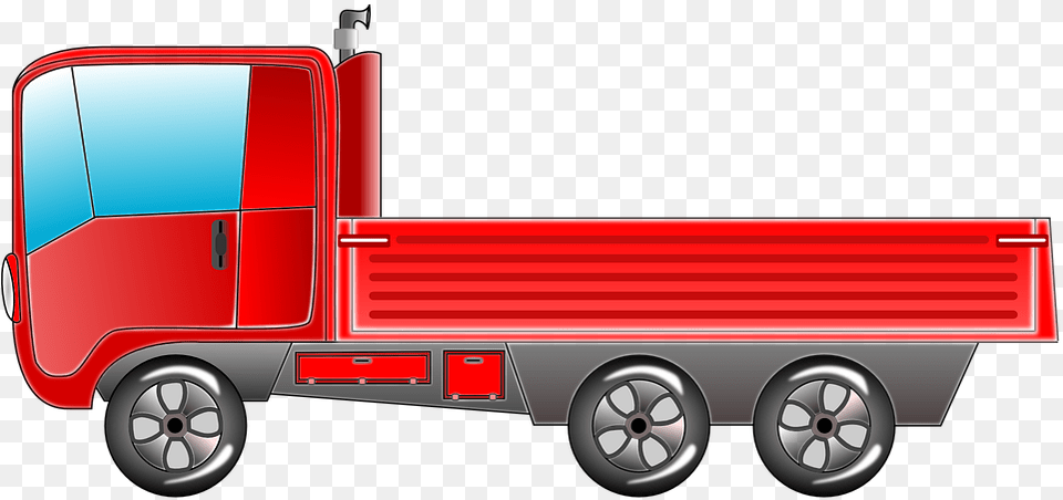 Truck Lorry Transport Red Vehicle Transportation Open Truck, Trailer Truck, Machine, Wheel, Car Free Transparent Png