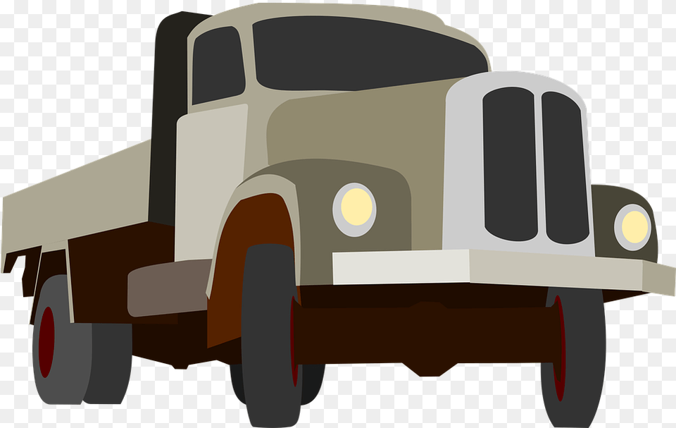 Truck Traffic Cargo Goods Grey Auto Machine Truck, Pickup Truck, Transportation, Vehicle, Bulldozer Free Png