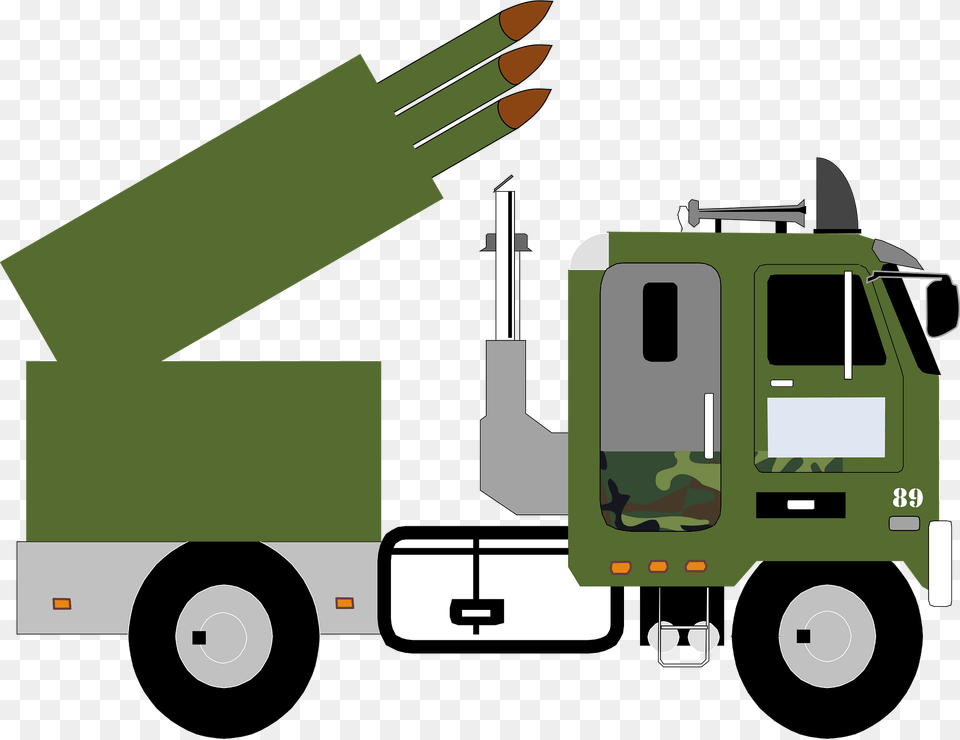 Truck Transporting Missiles Clipart, Transportation, Vehicle, Trailer Truck, Wheel Png Image