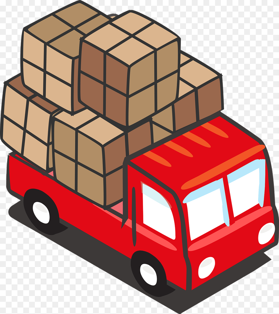 Truck With Boxes Clipart, Box, Cardboard, Carton, Dynamite Png