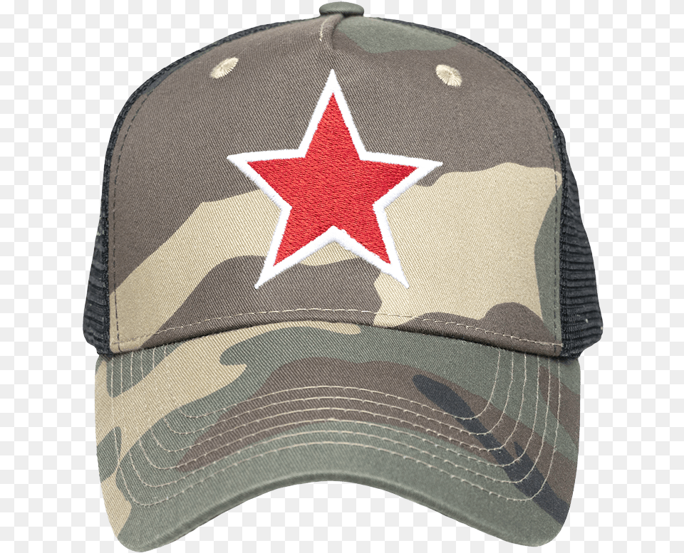 Trucker Cap U0027red Staru0027 Baseball Cap, Baseball Cap, Clothing, Hat Free Png