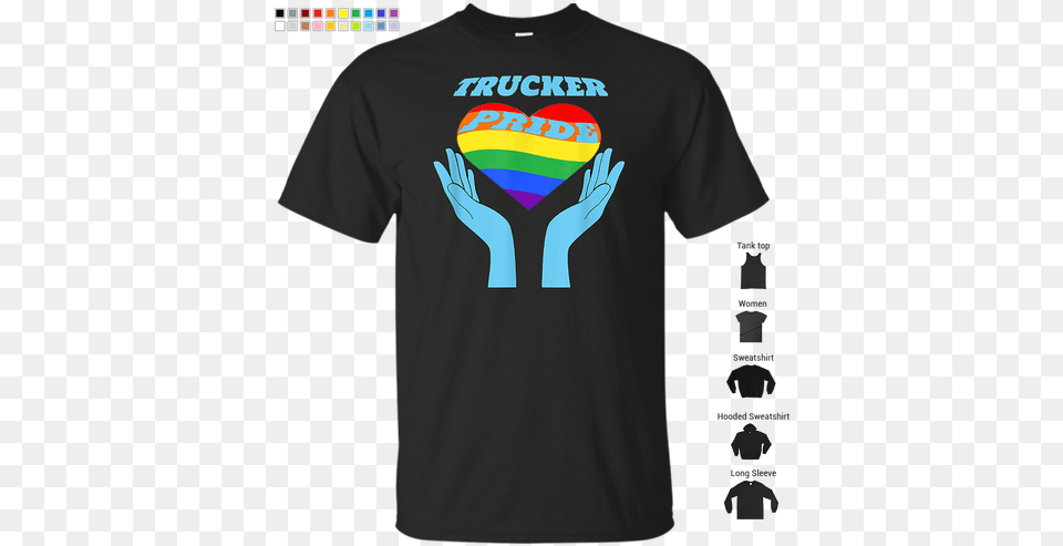 Trucker Pride Lgbt Heart Rainbow Flag T Shirt, Clothing, T-shirt Free Transparent Png