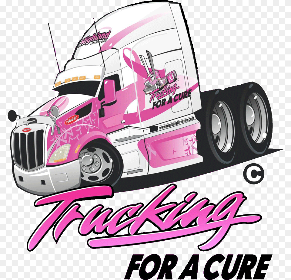 Trucking For A Cure, Trailer Truck, Transportation, Truck, Vehicle Png Image