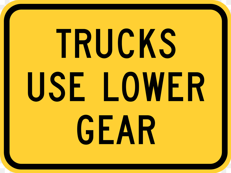Trucks Use Lower Gear Plaque Clipart, Sign, Symbol, Scoreboard, Text Png Image