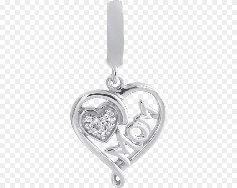 True Definition Mom Heart Charm With Diamonds Sterling Solid, Accessories, Pendant, Earring, Jewelry Free Png