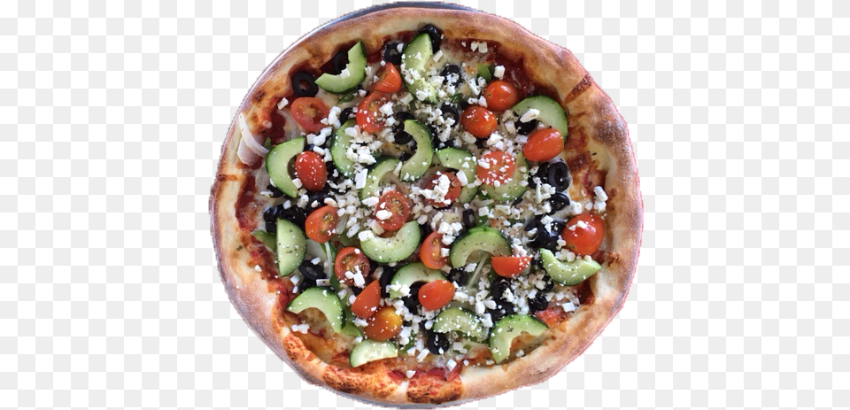 True Greek Goodness Pizza With Toppings California Style Pizza, Food, Food Presentation Png Image