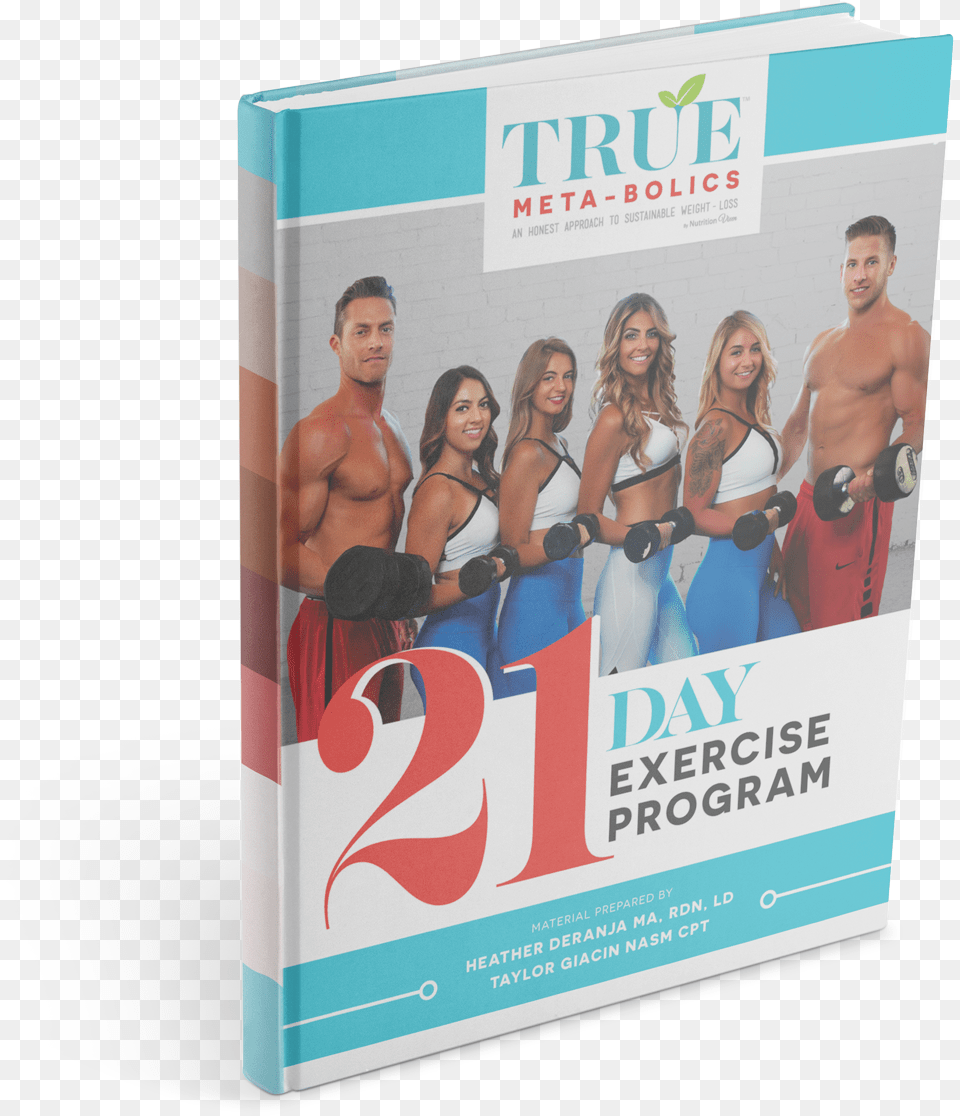 True Meta Bolics 21 Day Exercise Program Banner, Publication, Adult, Person, Man Png