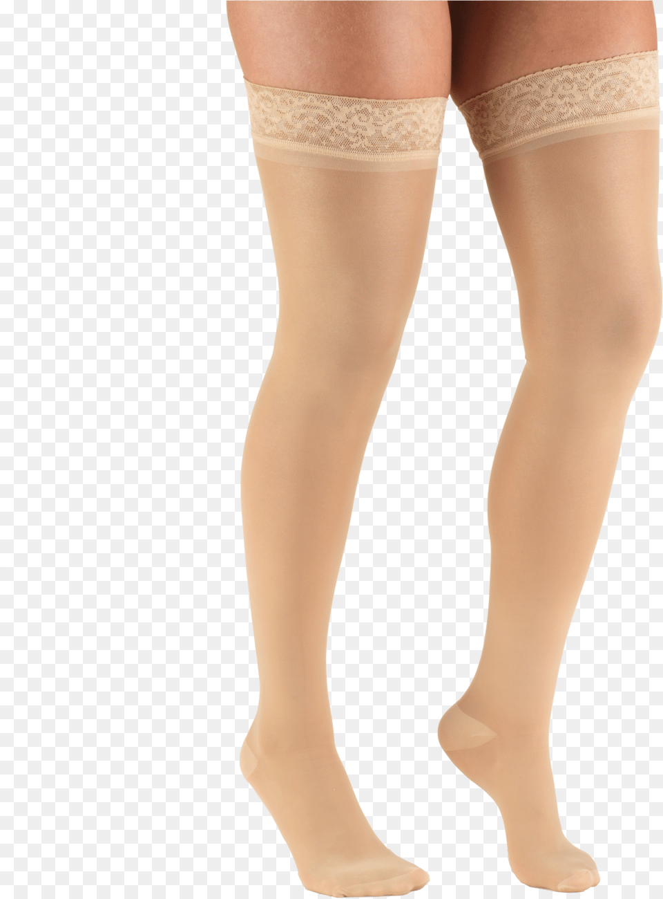 Truform 264 Compression Stockings 20 30 Mmhg Beige Stay Up Stocking, Adult, Clothing, Female, Hosiery Free Png