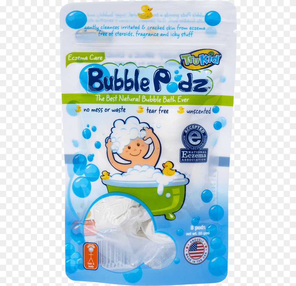 Trukid Bubble Podz Eczema Care Bubble Bath 8 Count Trukid Eczema Care Bubble Podz 8 Count, Diaper, Face, Head, Person Png