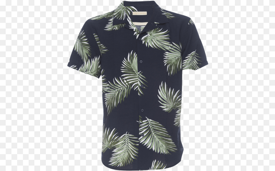 Truman Camp Shirt In Palm Leaf Print Polo Shirt, Beachwear, Clothing, Adult, Male Free Png