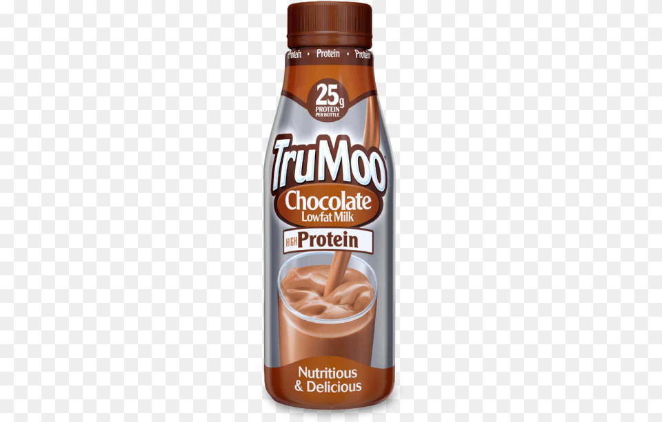 Trumoo Protein Chocolate Milk Trumoo Protein Plus Milk Chocolate 14 Fl Oz Bottle, Beverage, Cup, Dessert, Food Png