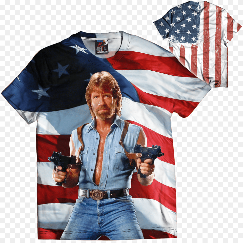 Trump American Flag Tshirt American As Fuck, Weapon, Firearm, Person, Man Png