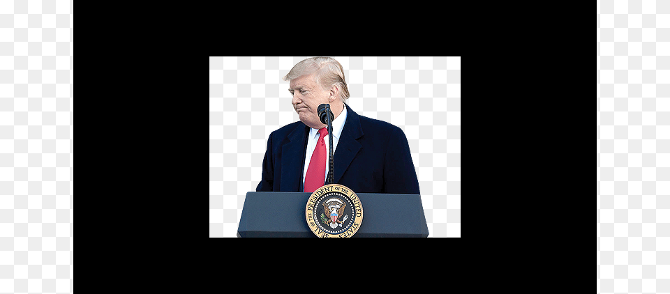 Trump Concedes To Temporarily End Shutdown Without Speech, Person, Crowd, People, Accessories Png Image