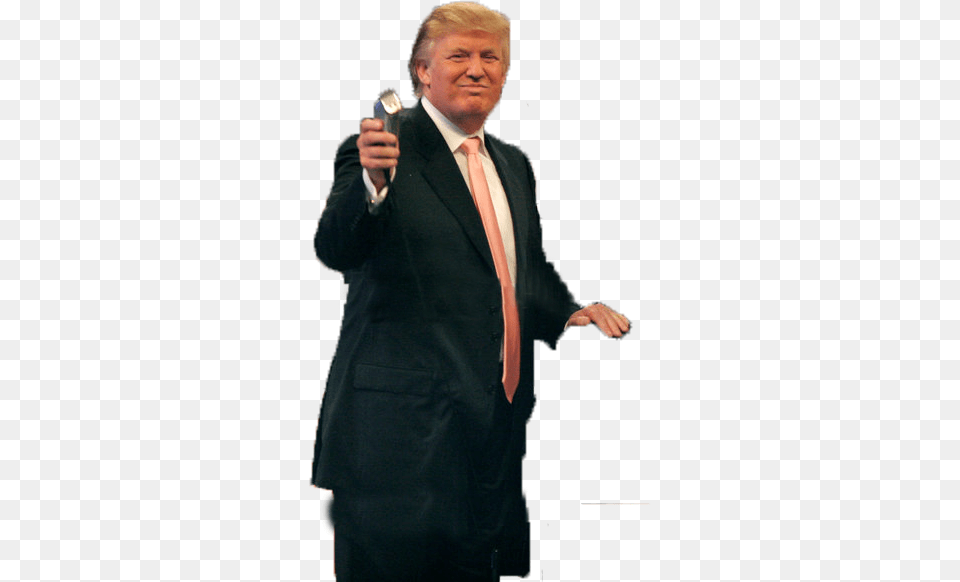 Trump Cutting Hair Public Speaking, Accessories, Suit, Person, Jacket Free Png Download