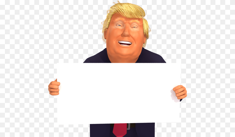 Trump Holding Blank Sign, Head, Body Part, Face, Portrait Free Png Download