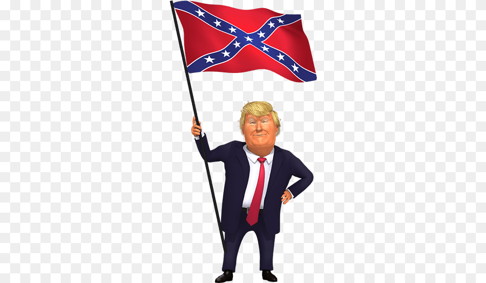 Trump Holding Confederate Flag, Adult, Male, Man, Person Free Png