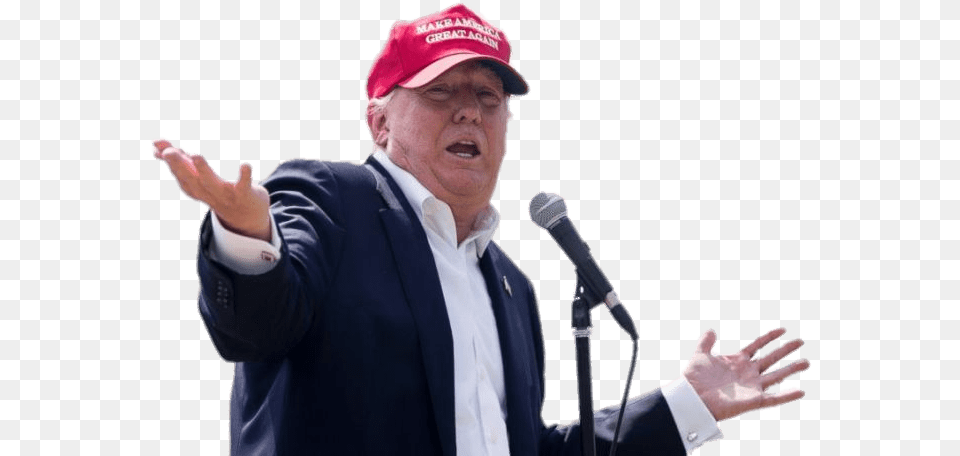 Trump Memes Draft Dodger, Person, Microphone, Electrical Device, Crowd Free Png Download