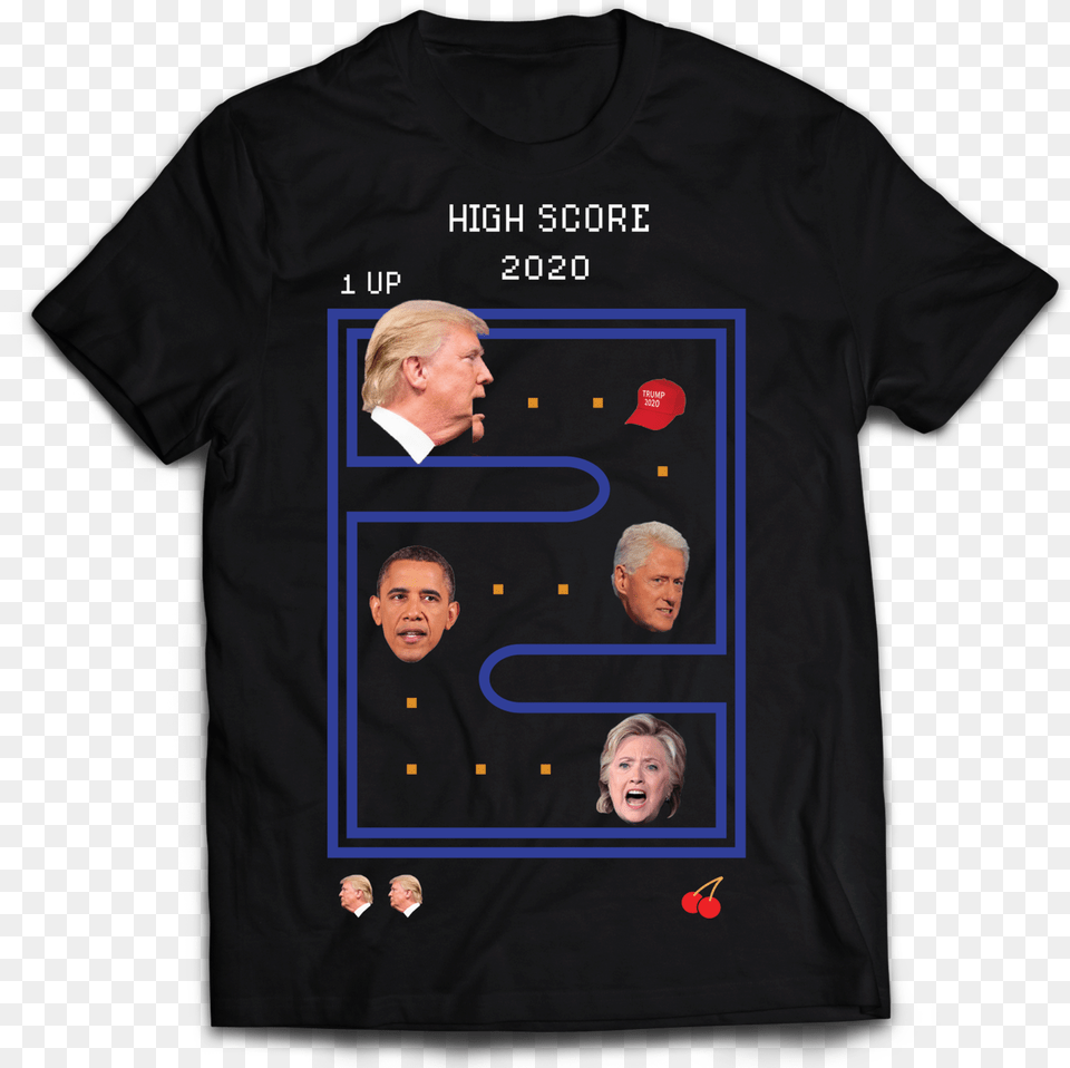 Trump Pac Man, Clothing, Shirt, T-shirt, Adult Png