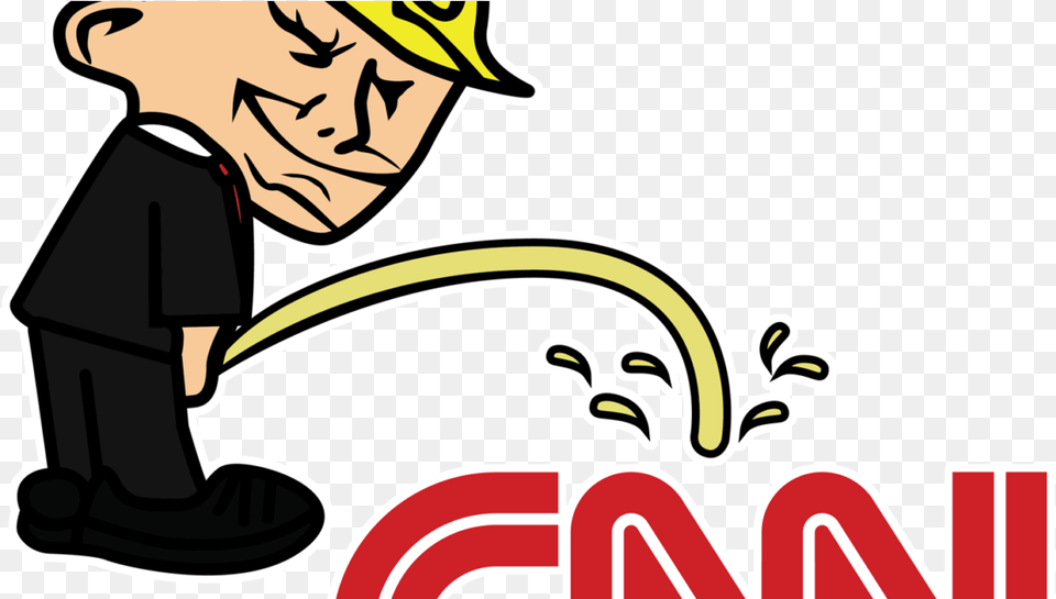 Trump Peeing On Cnn Clipart Download Trump Peeing On Cnn Sticker, Face, Head, Person, Logo Free Png