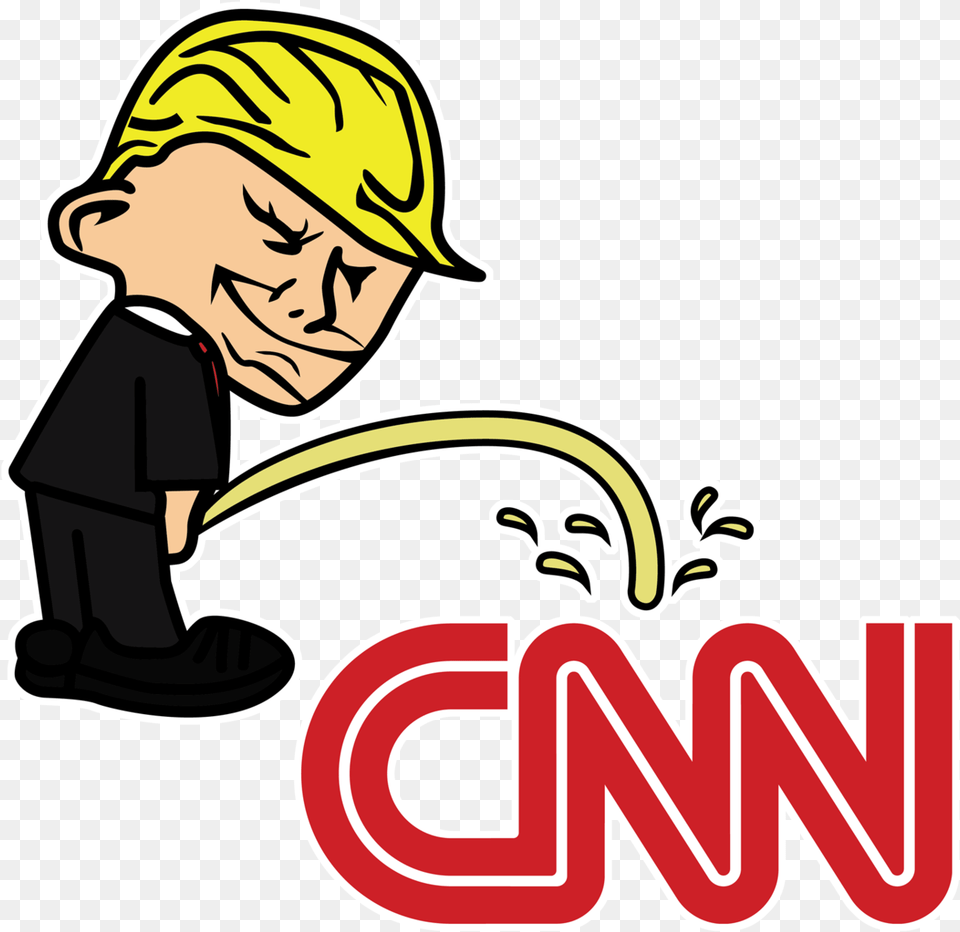 Trump Peeing On Cnn Sticker, Person, Face, Head, Man Free Transparent Png