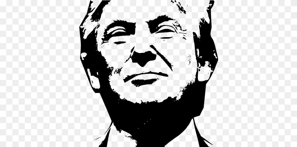 Trump Prepares Trump Black And White, Gray Free Png Download