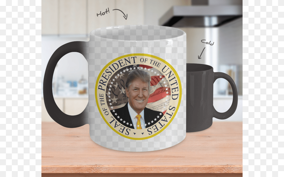 Trump Presidential Seal Color Changing Mug 45th President Golfers Prayer Heat Changing Golf Coffee Mug For Golf, Cup, Person, Man, Male Free Transparent Png